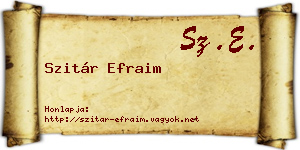Szitár Efraim névjegykártya